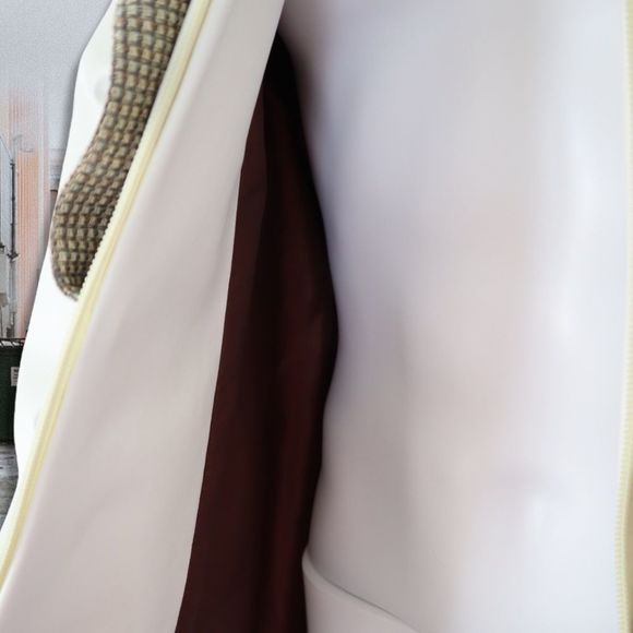 Handmade Faux Leather Winter Tailored Jacket Multicolored L - Picture 8 of 14